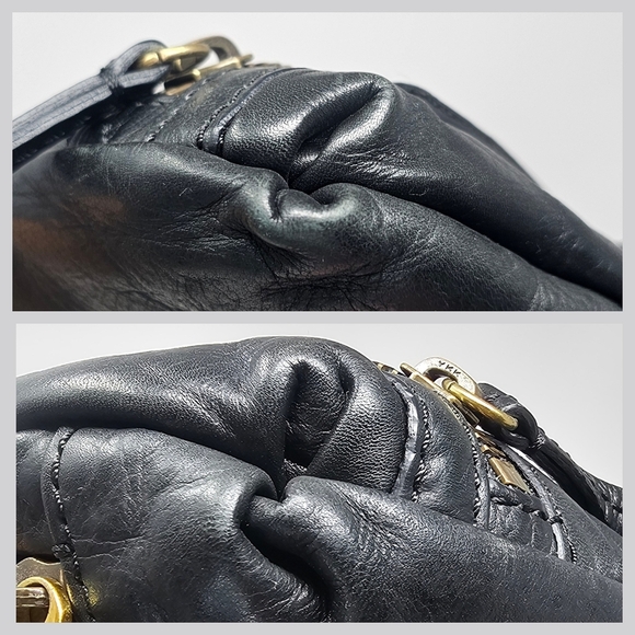 Fossil Stanton Black Pebbled Leather Traveler Large Organizer Crossbody Bag - Picture 14 of 16